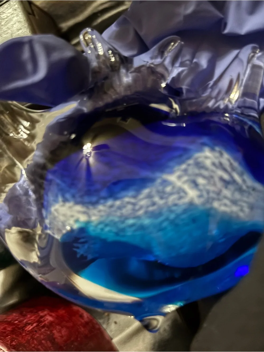Blue Glass Aquarium Ornament - Decorative Fish Tank Accent